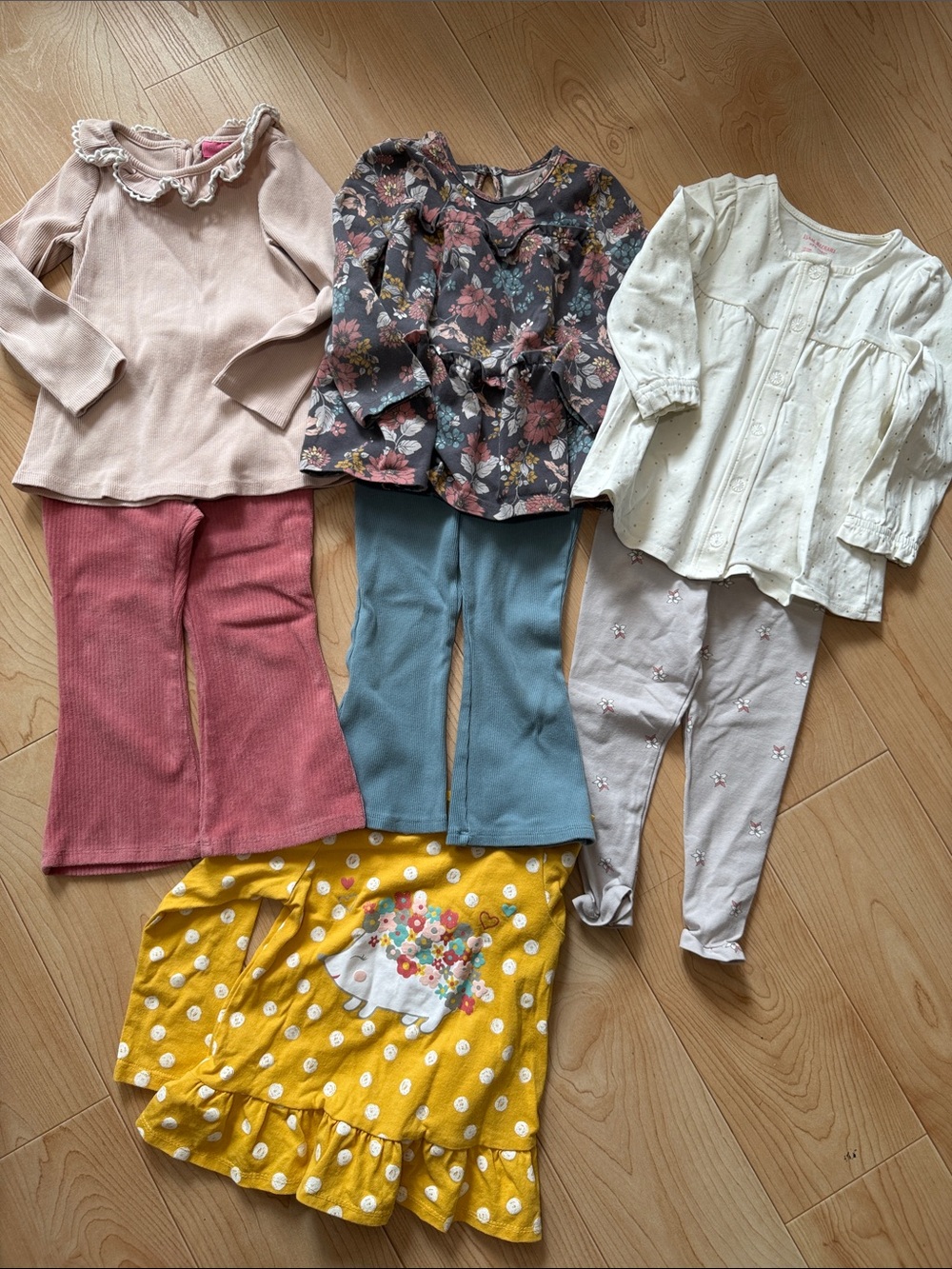 Baby Girl Isaac Mizrahi Kids Set Bell Bottoms Leggings Ruffled Tunic Shirts 24M